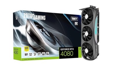 16GB Zotac GeForce RTX 4080 Trinity OC PCI-E 4.0 Gaming ZT-D40810J-10P