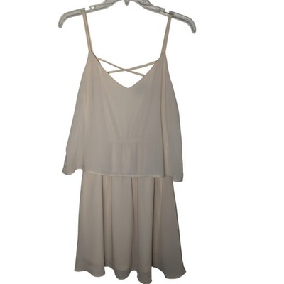 Vila Clothes Cream Flowy Mini Dress Size S