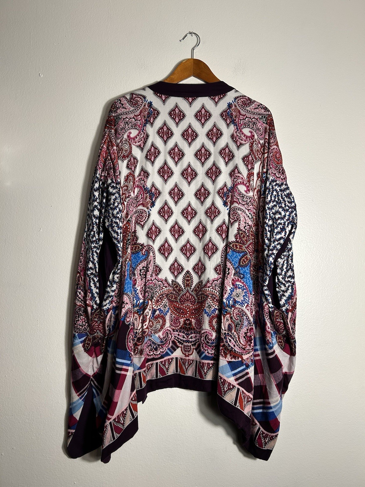 CHICO'S Multicolor Patchwork Print Open Front Car… - image 7