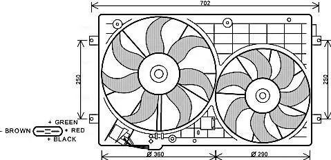 AVA COOLING SYSTEMS VN7528 Ventola Radiatore Ø: 363mm, D1: 363mm, con resistenza, con centralina - Immagine 3