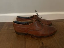 Vintage Johnston & Murphy Made in Italy Brown Cap Toe Oxfords Shoes - Men's 11W