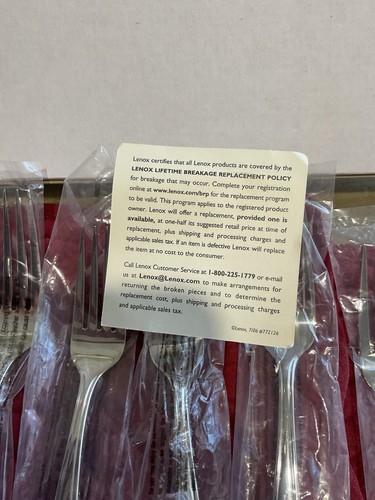 Lenox Holiday Platinum Stainless NEW 20 Pcs - 4 Place Settings Holly Berry - Picture 8 of 9
