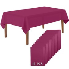 Mountclear Disposable Plastic Tablecloths for Parties Pack of 12 54x108  