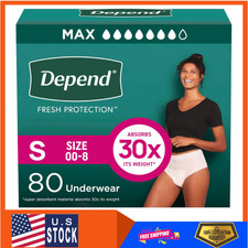 Depend Fresh Protection Adult Incontinence Underwear for Women Small 80 Count