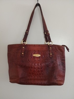 Brahmin handbag croc embossed leather Vintage