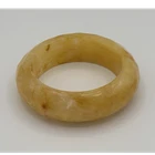 Vintage Bakelite Faceted Cream Marbled Yellow Bangle Bracelet Unique Jewelry