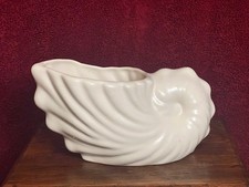 Vintage MCM Cornucopia Horn of Plenty Planter Vase - 8" - White