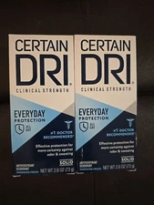 2 Certain Dri Everyday Strength Clinical Antiperspirant Deodorant 2.6 oz (K1)