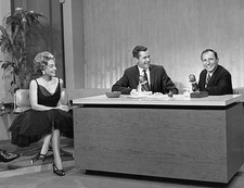 Johnny Carson Show Actress Joan Crawford Old TV Photo