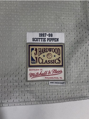 Chicago Bulls Scotti Pippen Mitchell & Ness Swingman Platinum Silver Jersey. New - Picture 3 of 4
