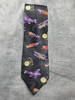 Hand Made Steven Harris Polyester Men's Necktie Airplanes Compass Pilots 59 in - Image 1 of 4