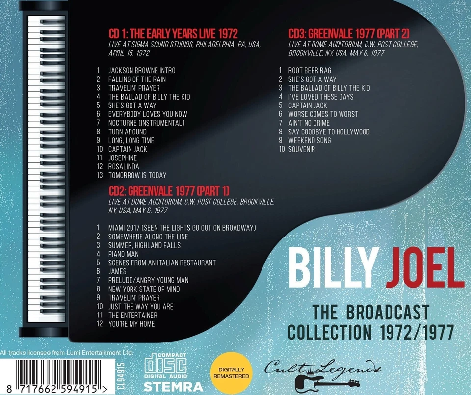 Billy Joel Die Broadcast Sammlung 1972 / 1977 3CD Box Set Neu & Versiegelt - Bild 2 von 2