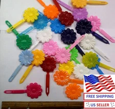 LOT OF 60,120 PIECES-3" LONG/  1.25" PLASTIC FLOWER SHAPE HAIR BARRETTES
