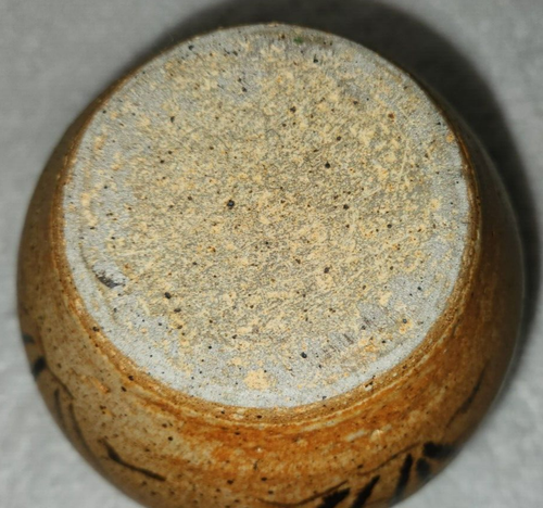 Vtg Stoneware Art Pottery Brown Cattails Lidded Ginger Jar Signed - Picture 10 of 10