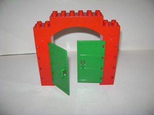 Lego Duplo Farm Barn house Roof shop print red green gray