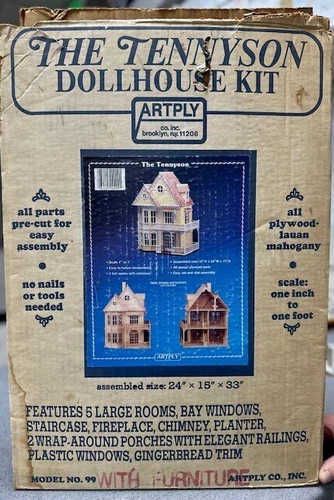 The Tennyson Doll House Kit Model 99 Art ply Open Box DS59