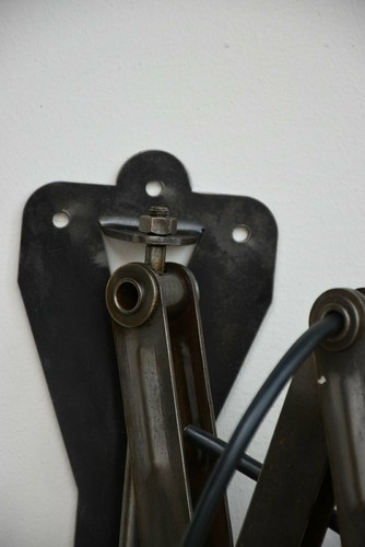 KE393 Antike WandScherenlampe/Emaille Schirme/Industry - Bild 6 von 9