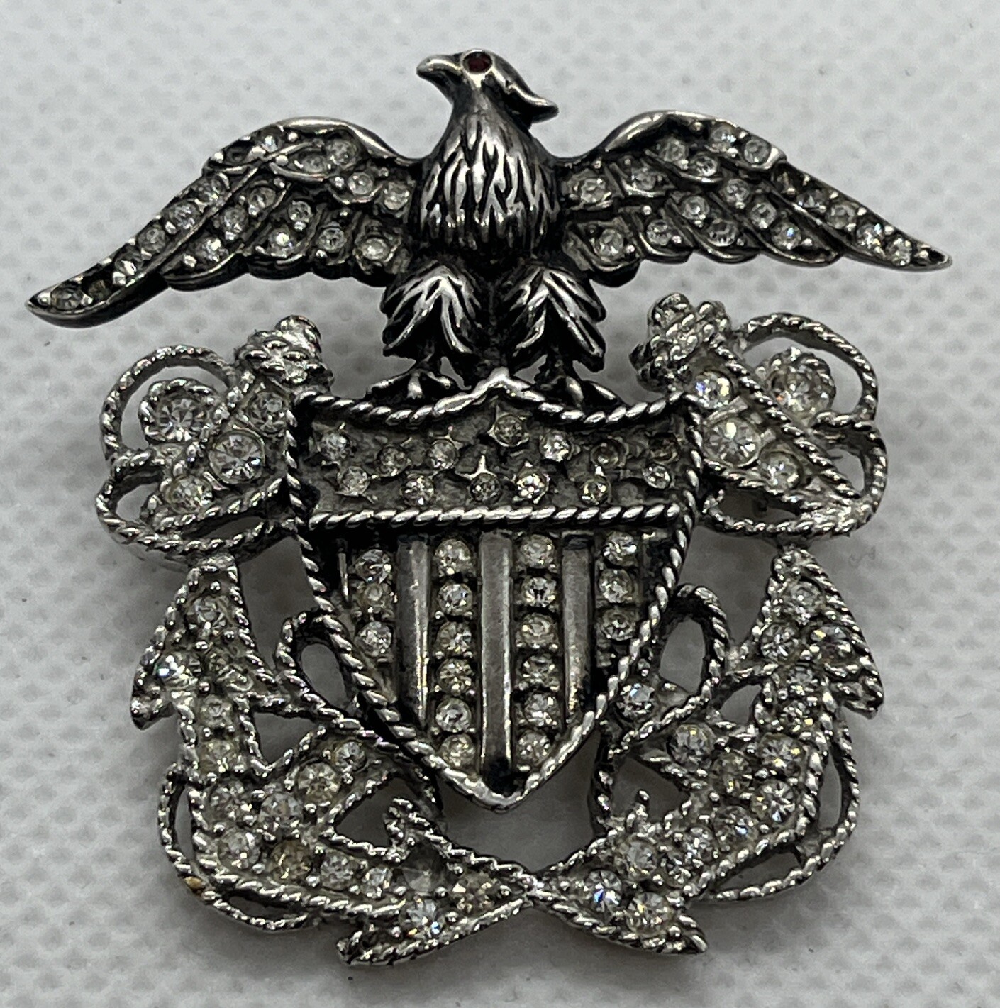 WW2 HOMEFRONT US NAVY STERLING SILVER OFFICER MILITARY SWEETHEART PIN ...