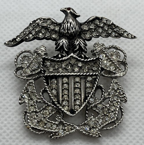 WW2 HOMEFRONT US NAVY STERLING SILVER OFFICER MILITARY SWEETHEART PIN ...