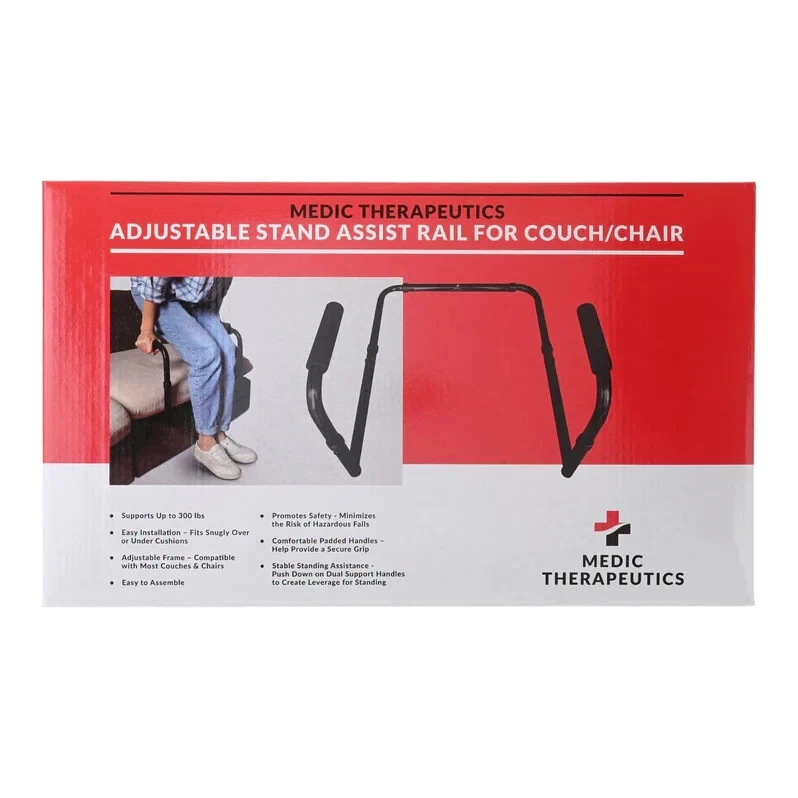 Medic Therapeutics Adjustable Standing Aid Rail for Couch & Chair Color Brown - Image 2 of 4