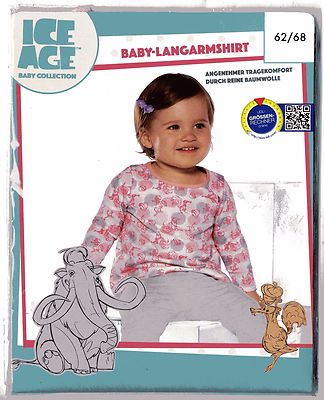Baby Shirt Jungen Mädchen Langarm bunt 62-92 ''ICE AGE'' Baumwolle  Kind NEU OVP 