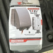 Taymac GFCI rectangle metal weatherproof electrical box cover 3 Hole