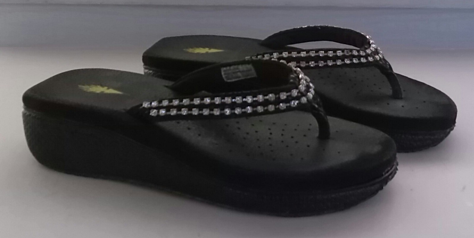 volatile flip flops with rhinestones