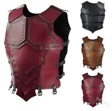 Medieval Male Knight Battle PU Leather Chest Armor Harness Stage Cosplay Props