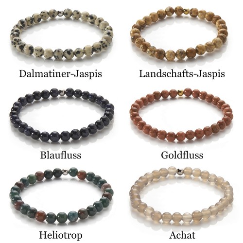 Edelstein Armband - 6mm Kugel-Armband Naturstein - Perlenarmband - viele Farben - Bild 6 von 97