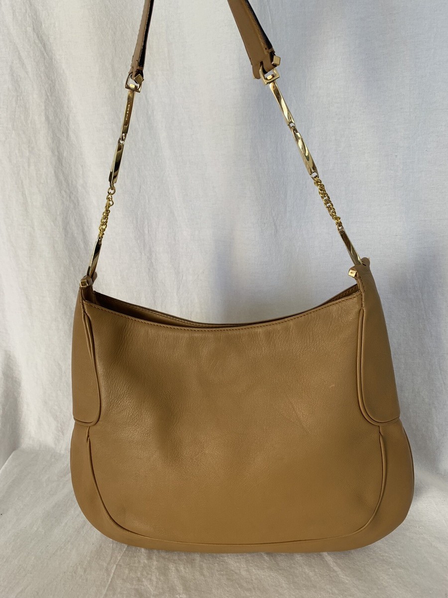 SALVATORE FERRAGAMO Great Vintage Authentic Tan Leather Shoulder