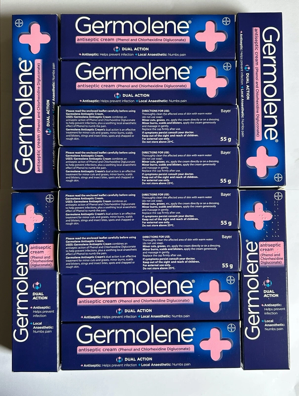 12 x 55g Germolene Dual Action Antiseptic Cream Packs (Expiry 01/2028) - Picture 1 of 2