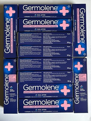 12 x 55g Germolene Dual Action Antiseptische Creme Packungen (Ablauf 2028)