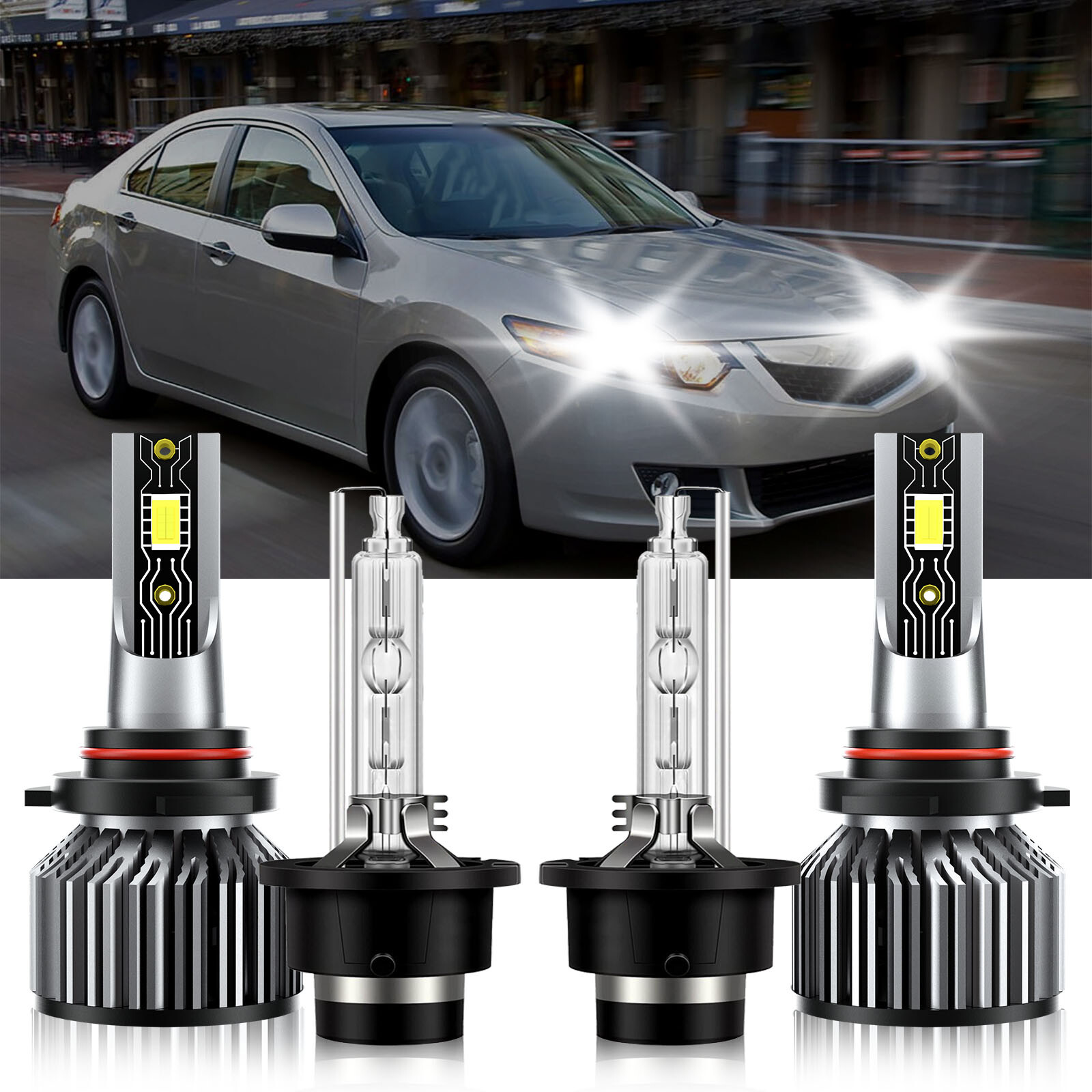 2009-2014 Acura TSX 9005 D2S LED HID Headlight Hi Low Beam Bulbs