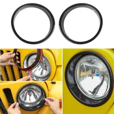 2pcs Front Headlight Lamp Bezels Cover Trim Ring for Jeep Wrangler TJ 1997-2006