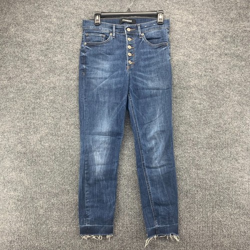 Express Jeans Damen 6 Regular Blau Crop Legging Skinny Stretch High Rise 32x26 - Bild 1 von 17