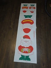 Vintage HAPPY HOLLY DAYS SANTA CLAUS DOLL or PILLOW Fabric Panel Decor