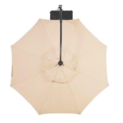 Hampton Bay Yjaf052 Pu 11ft Cantilever Solar Led Offset Outdoor Patio Umbrella Putty Tan For Sale Online Ebay