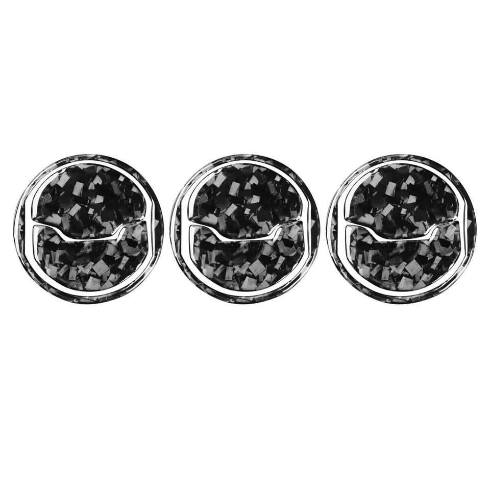 Cubierta adhesiva de escape de ventilación de aire acondicionado de fibra de carbono forjada para Ford Mustang Foto 2 de 4