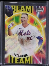 2022 Topps Stadium Club Chrome Pete Alonso BT-7 Beam Team Wave Refractor