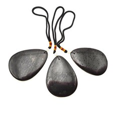 Natural Shungite Pendant Big Teardrop Shape Size 58x80mm Sold Per Piece