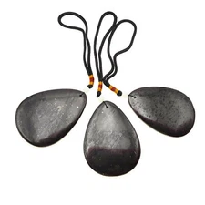 Natural Shungite Pendant Big Teardrop Shape Size 58x80mm Sold Per Piece