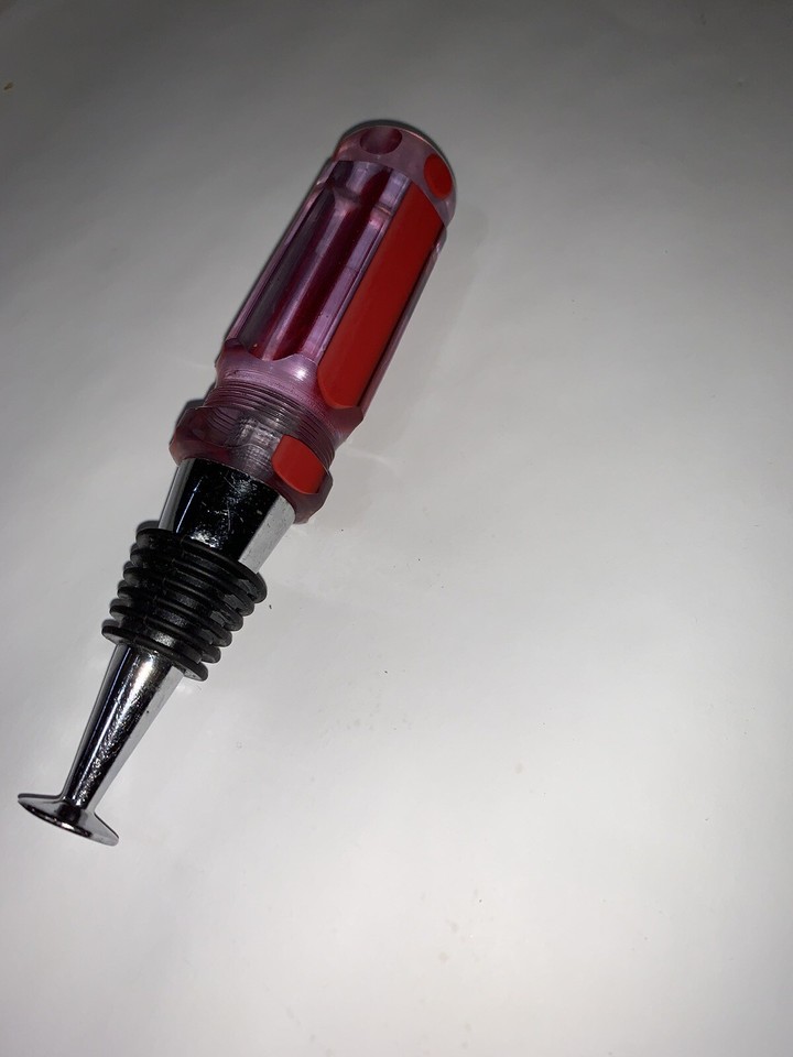 Fairly Odd Novelties Screwdriver Novelty Bottle Stopper, Red, One Size