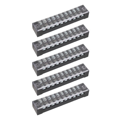 Kit 5 Set 10 Posizioni Morsettiera Connettore Striscia Fila Vite Pre Isolante - Foto 7 di 24