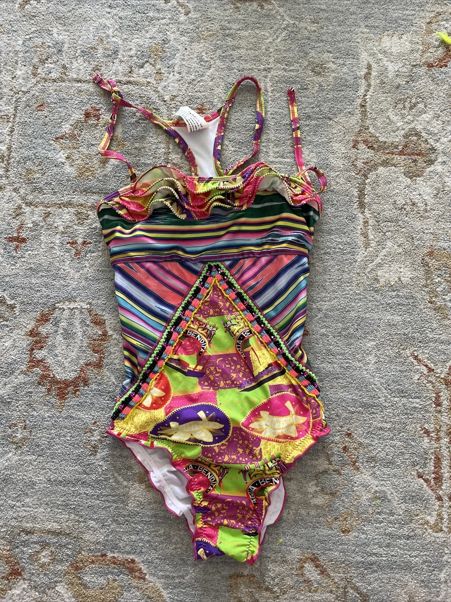 Agua Bendita girls swimsuit Tropical One Piece Sz 5