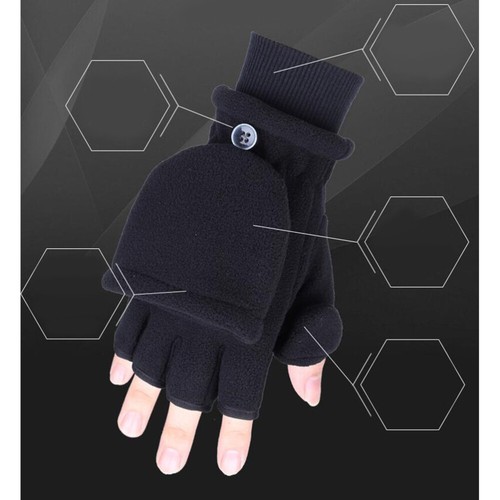 Fleece Flap Gloves Man Student Adult Thicken for Riding Double Layers - Picture 9 of 12