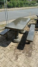 Sitzgruppe Tischgarnitur poliert Naturstein Granit Gartenmöbel 3-teilig