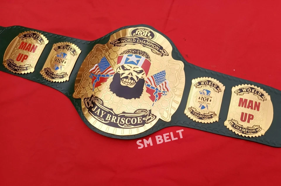 Cinturón homenaje título lucha libre campeonato mundial peso pesado Jay Briscoe ROH Foto 4 de 4