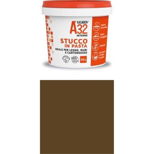 Stucco pasta legno a32 k2 rasaben noce scuro kg 0,5 (6 pezzi) K2