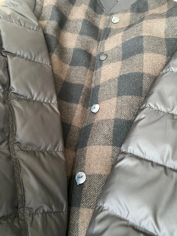 Coach Plaid Varsity Wool Hybrid Convertible Vest Puffer Jacket Med - Image 3 of 4