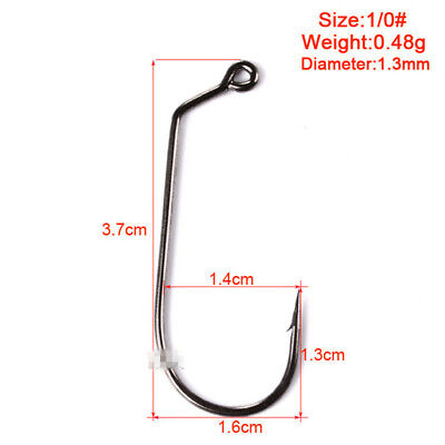 100Pcs Fishing Hooks Jig Big Hook High Carbon Steel Bait Holder Fishhooks